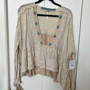 Long sleeve cream free people too “Sand Castle Combo”
